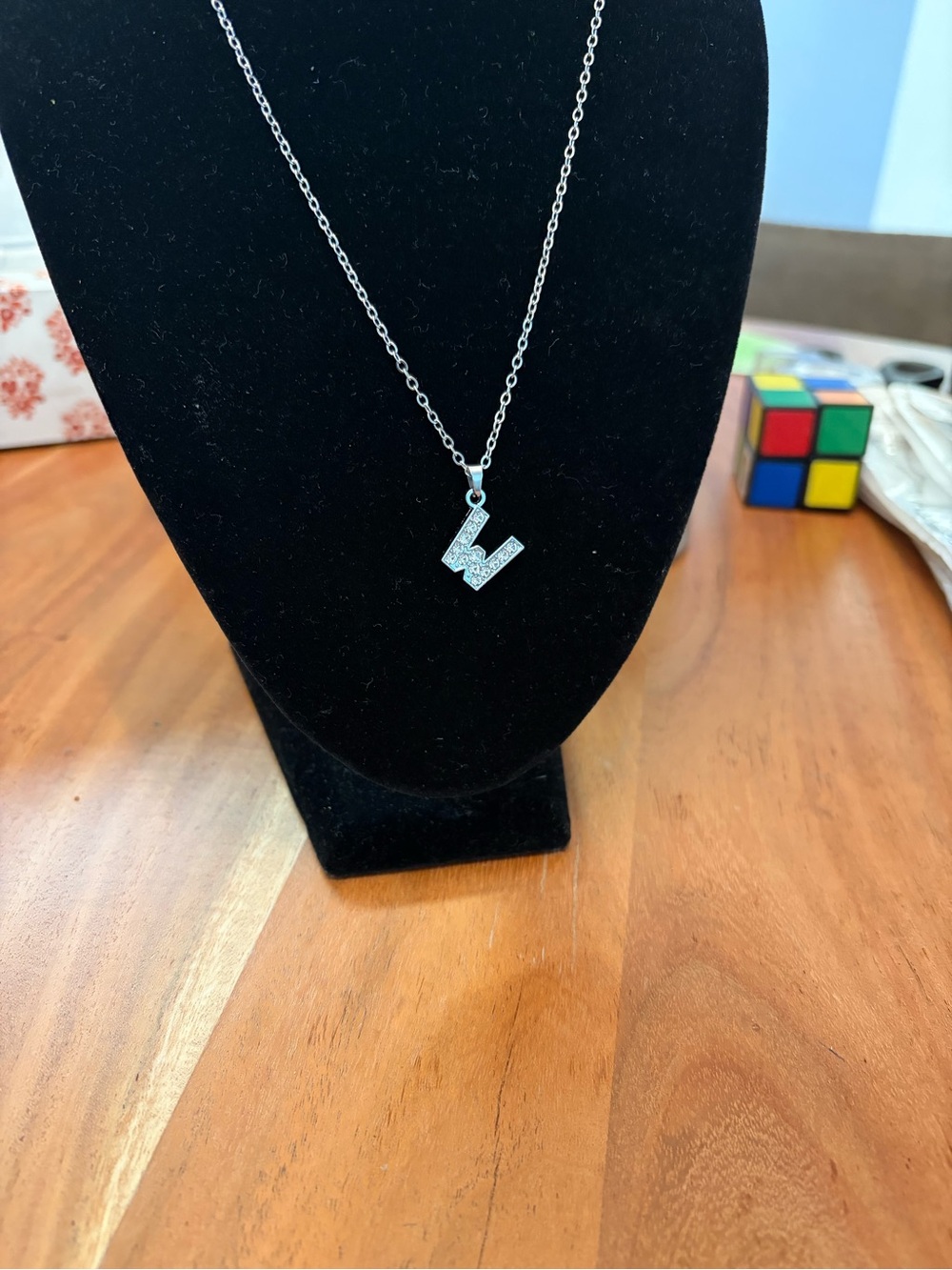 Silver Letter W Necklace Pendant